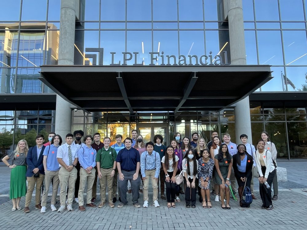Belk College of Business Business Learning Community students in front LPL Financial