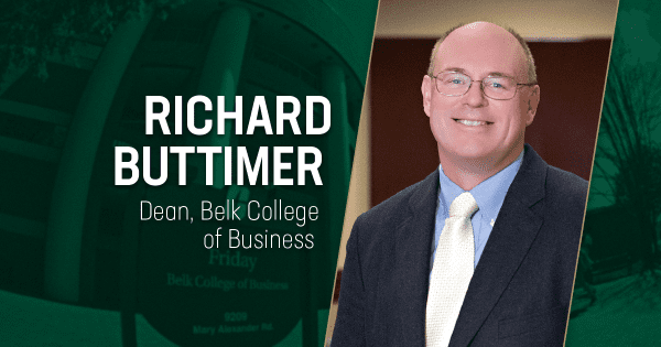 Richard Buttimer announced as the new dean of the Belk College of Business
