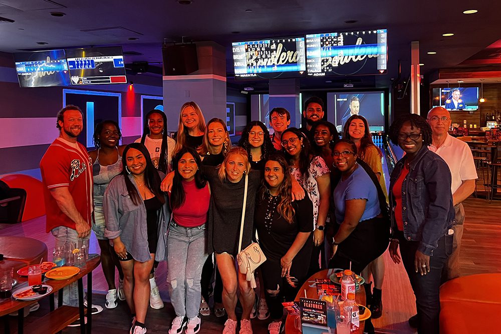 Ta-Halia Fairman's M.S. in Management cohort enjoying a night out.