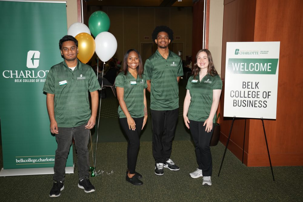 Four Belk College Champions at Admitted Students Day to welcome future undergraduate students.