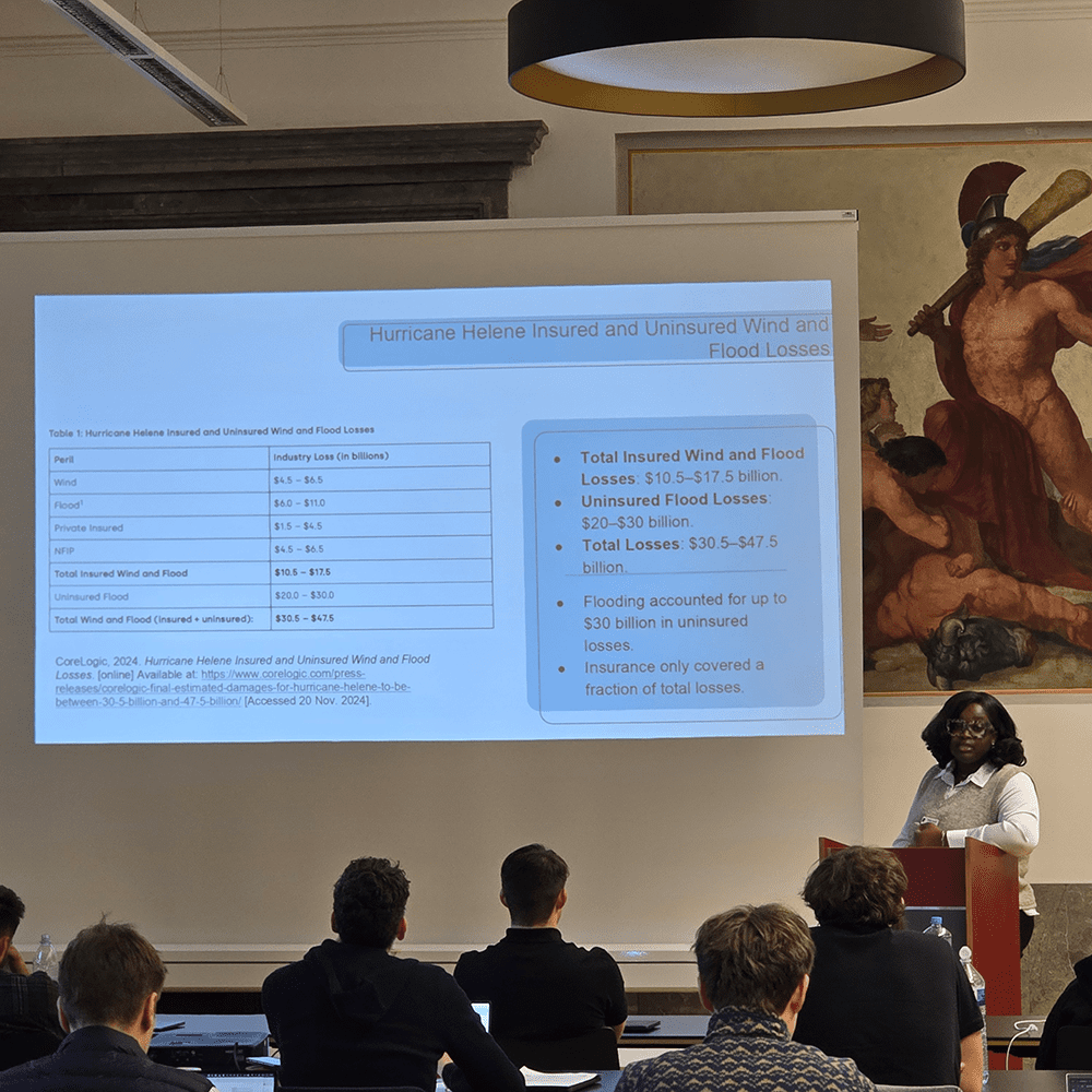 Gabriella Crentsil presented on “Evolution of Catastrophic Risk.”