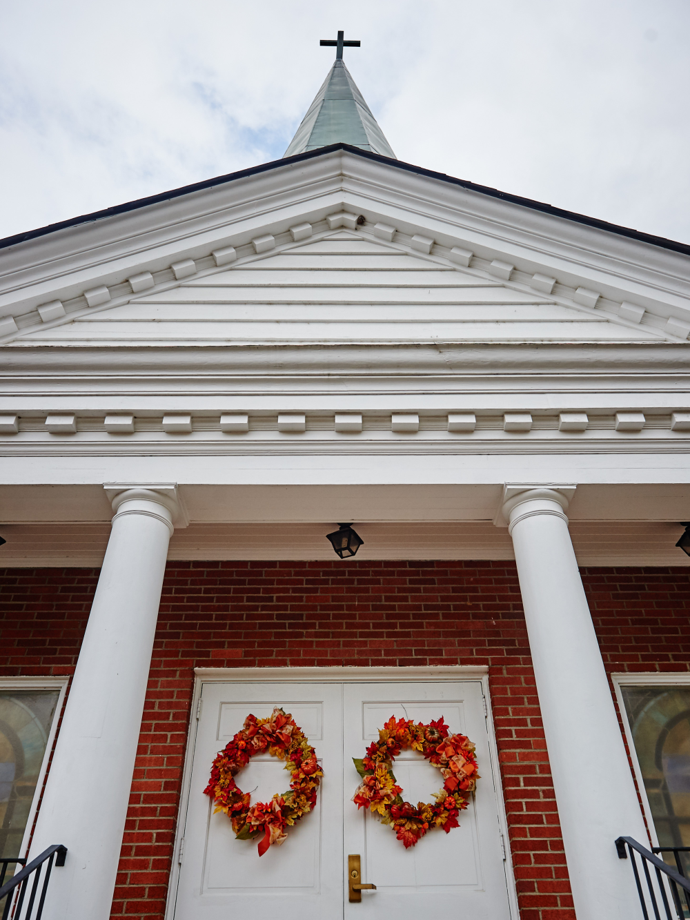 Doors to the main sanctuary at Marshall Presbyterian Church
